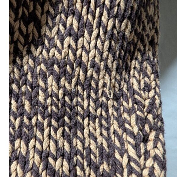 Old Navy Women's VTG Brown Tan Marled Knit Quarter Zip Sweater Jacket Size Large - Picture 9 of 10